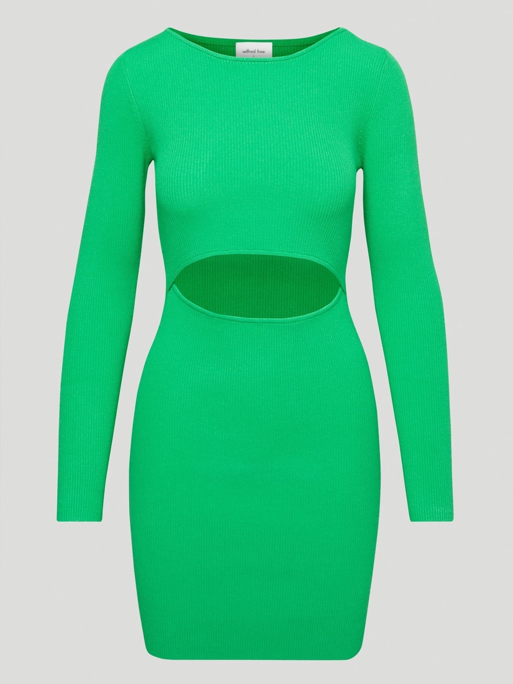 Aritzia Wilfred Cutout Knit Mini Dress - Gloss Green Sweater